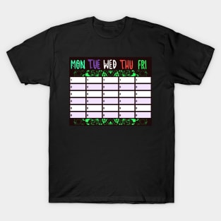 SCHOOL TIMETABLE STUDENT PLAN T-Shirt